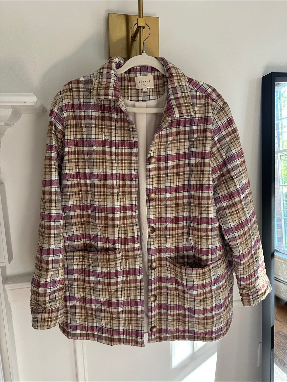 Sezane Will Jacket - Violet Check - Picture 6 of 9